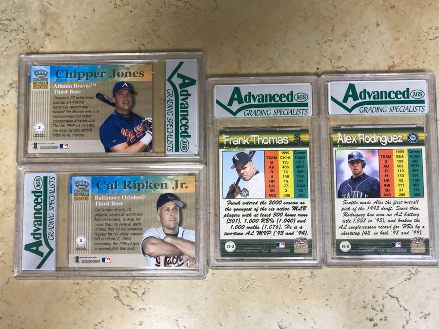 Graded 9 Baseball Cards Chipper Jones And Cal Ripken Jr., Graded 9.5 Baseball Cards Frank Thomas And Alex Rodriguez [Photo 9]