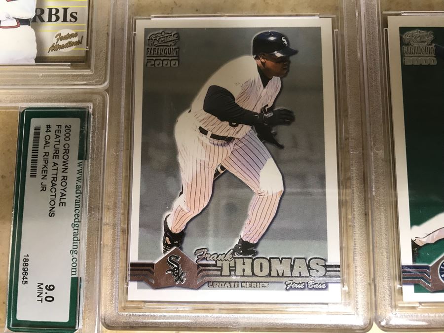 Graded 9 Baseball Cards Chipper Jones And Cal Ripken Jr., Graded 9.5 Baseball Cards Frank Thomas And Alex Rodriguez [Photo 3]