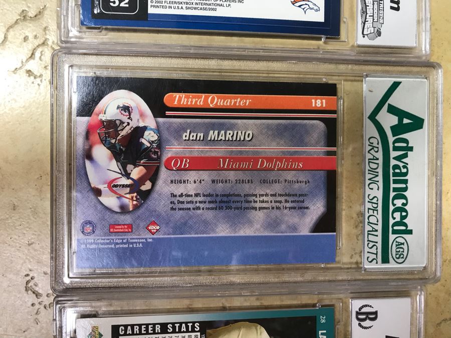 Graded 9.5 Football Card Dan Marino 3Q, Graded 9 Football Cards: Brian Griese, Larry Csonka And Mike Alstott [Photo 13]