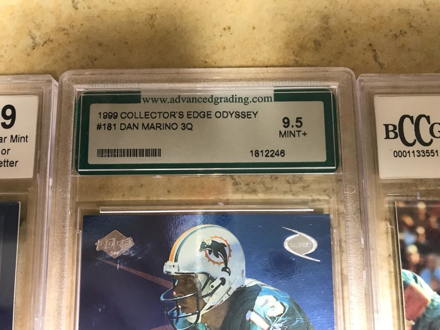 Graded 9.5 Football Card Dan Marino 3Q, Graded 9 Football Cards: Brian Griese, Larry Csonka And Mike Alstott [Photo 4]