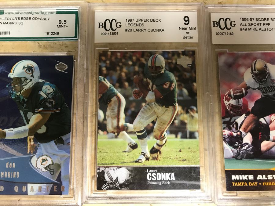 Graded 9.5 Football Card Dan Marino 3Q, Graded 9 Football Cards: Brian Griese, Larry Csonka And Mike Alstott [Photo 7]