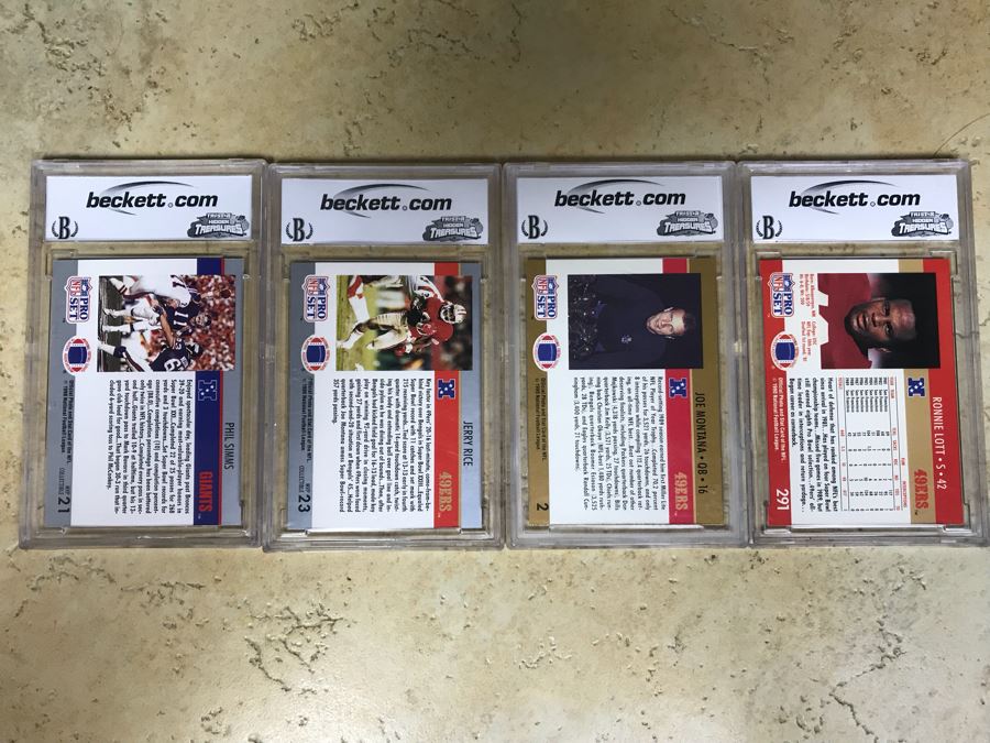 Graded 9 Football Cards: Phil Simms, Jerry Rice, Joe Montana And Ronnie Lott [Photo 10]