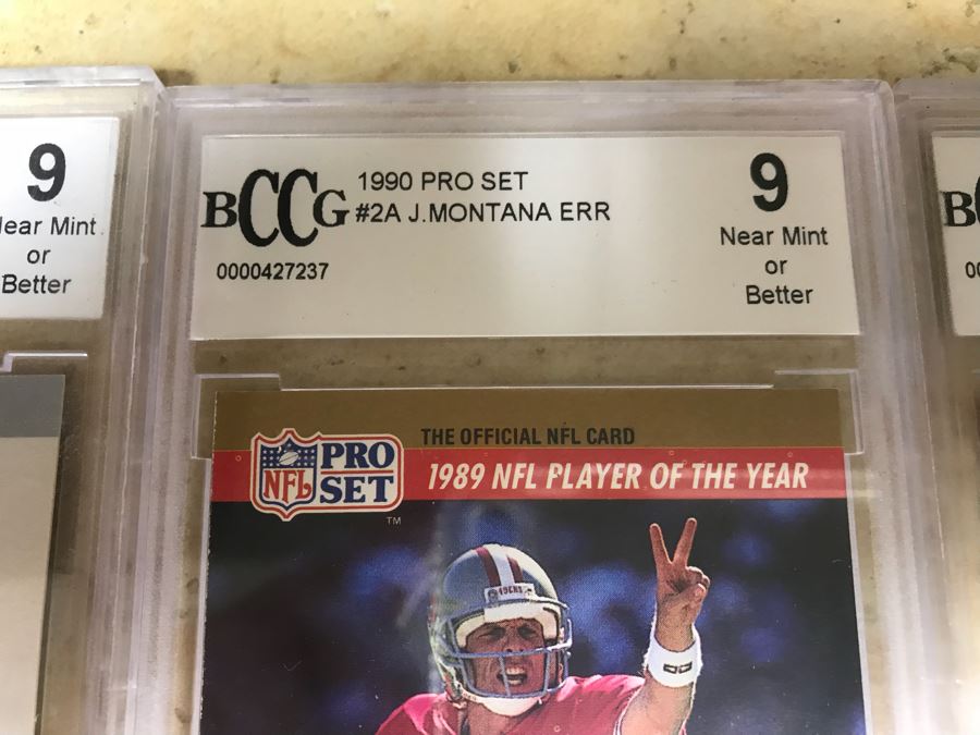 Graded 9 Football Cards: Phil Simms, Jerry Rice, Joe Montana And Ronnie Lott [Photo 5]