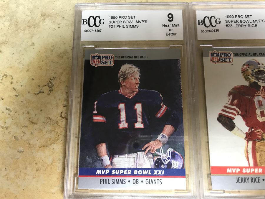 Graded 9 Football Cards: Phil Simms, Jerry Rice, Joe Montana And Ronnie Lott [Photo 8]