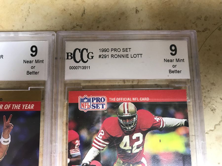 Graded 9 Football Cards: Phil Simms, Jerry Rice, Joe Montana And Ronnie Lott [Photo 3]