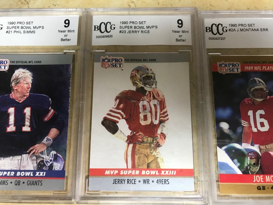 Graded 9 Football Cards: Phil Simms, Jerry Rice, Joe Montana And Ronnie Lott [Photo 6]