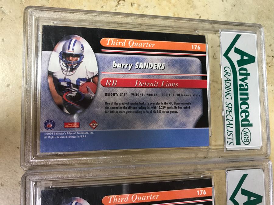 Graded 9 Football Cards: Barry Sanders, Barry Sanders, Ricky Williams And Warren Moon [Photo 13]