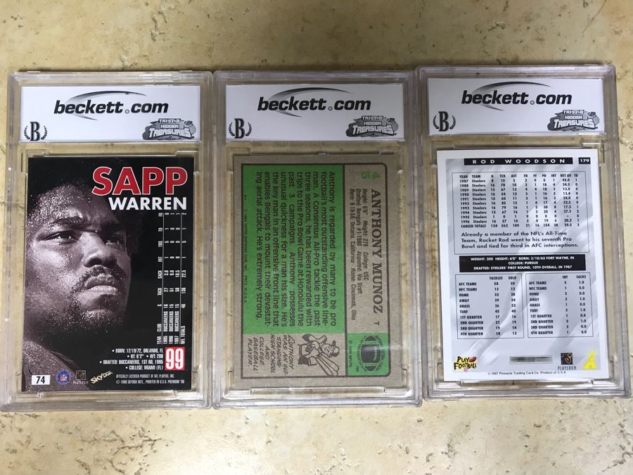 Graded 9 Football Cards: Warren Sapp, Anthony Munoz And Rod Woodson [Photo 8]