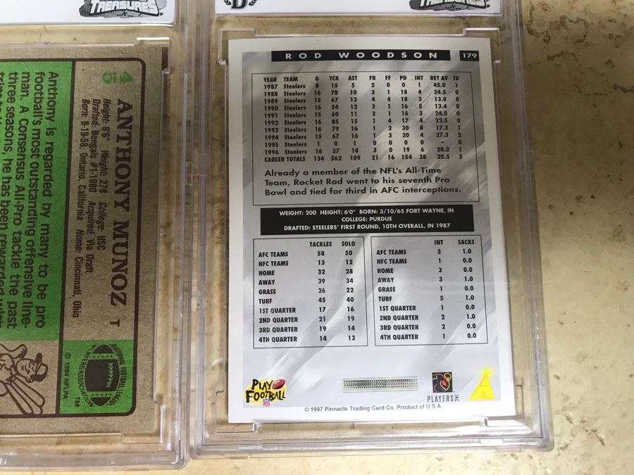 Graded 9 Football Cards: Warren Sapp, Anthony Munoz And Rod Woodson [Photo 11]