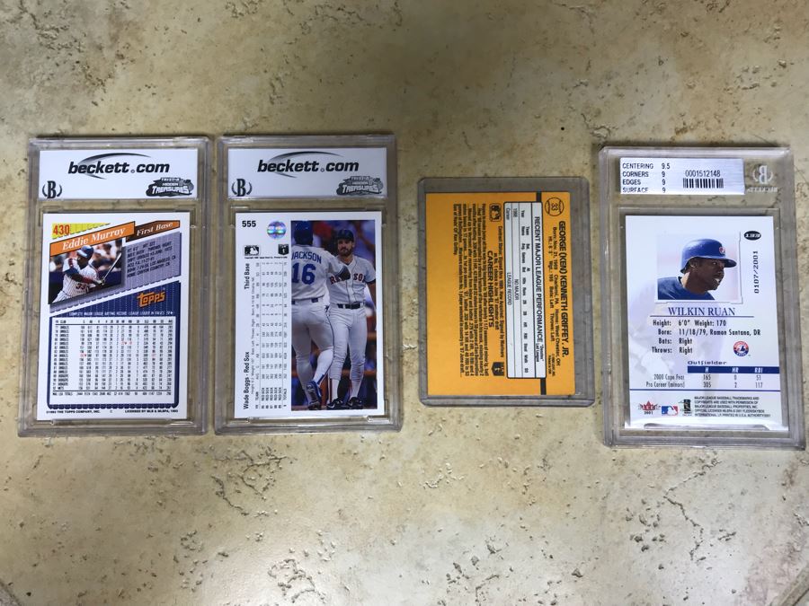 Ken Griffey Jr. Rookie Baseball Card, Graded 9 Basecards Of: Eddie Murray, Wade Boggs And Wilkin Ruan [Photo 10]