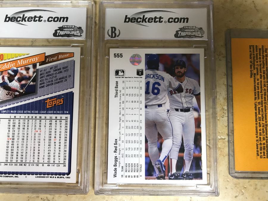 Ken Griffey Jr. Rookie Baseball Card, Graded 9 Basecards Of: Eddie Murray, Wade Boggs And Wilkin Ruan [Photo 14]