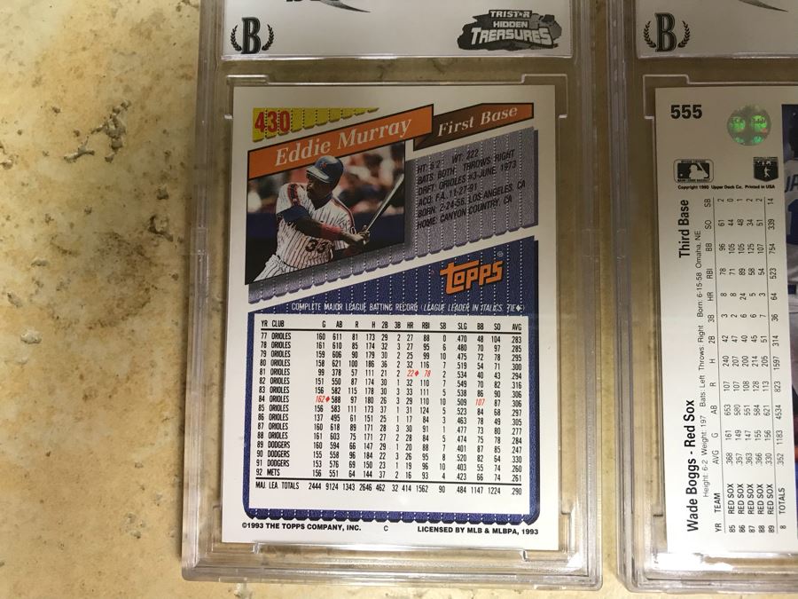 Ken Griffey Jr. Rookie Baseball Card, Graded 9 Basecards Of: Eddie Murray, Wade Boggs And Wilkin Ruan [Photo 15]