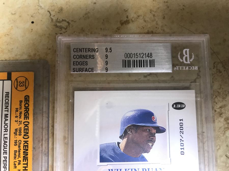 Ken Griffey Jr. Rookie Baseball Card, Graded 9 Basecards Of: Eddie Murray, Wade Boggs And Wilkin Ruan [Photo 12]