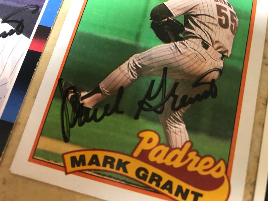 (3) Signed Baseball Cards Of Mark Grant And (1) Signed Baseball Card Of Bruce Hurst [Photo 5]