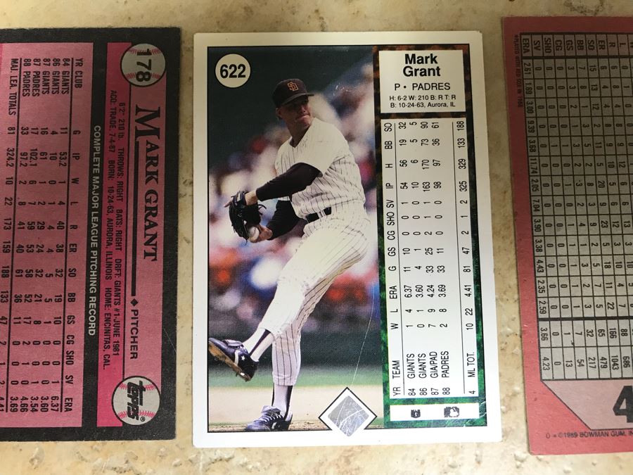 (3) Signed Baseball Cards Of Mark Grant And (1) Signed Baseball Card Of Bruce Hurst [Photo 13]