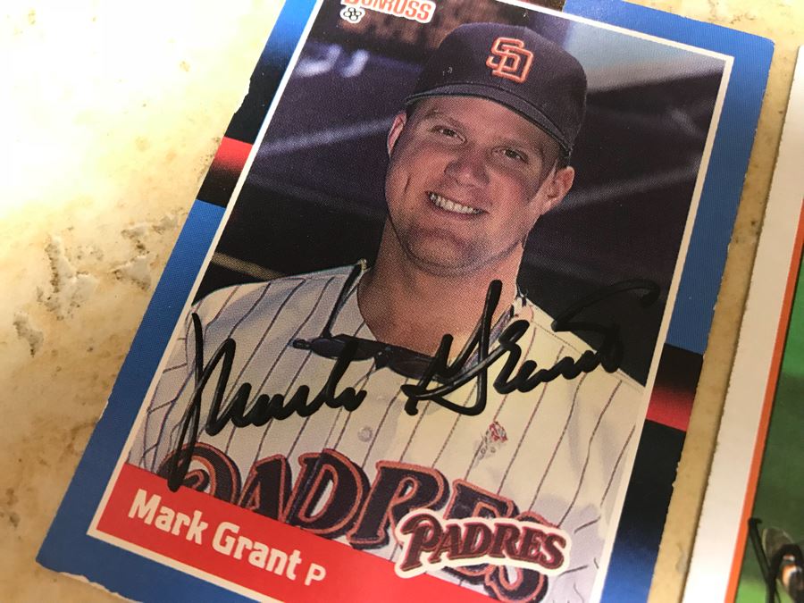 (3) Signed Baseball Cards Of Mark Grant And (1) Signed Baseball Card Of Bruce Hurst [Photo 3]