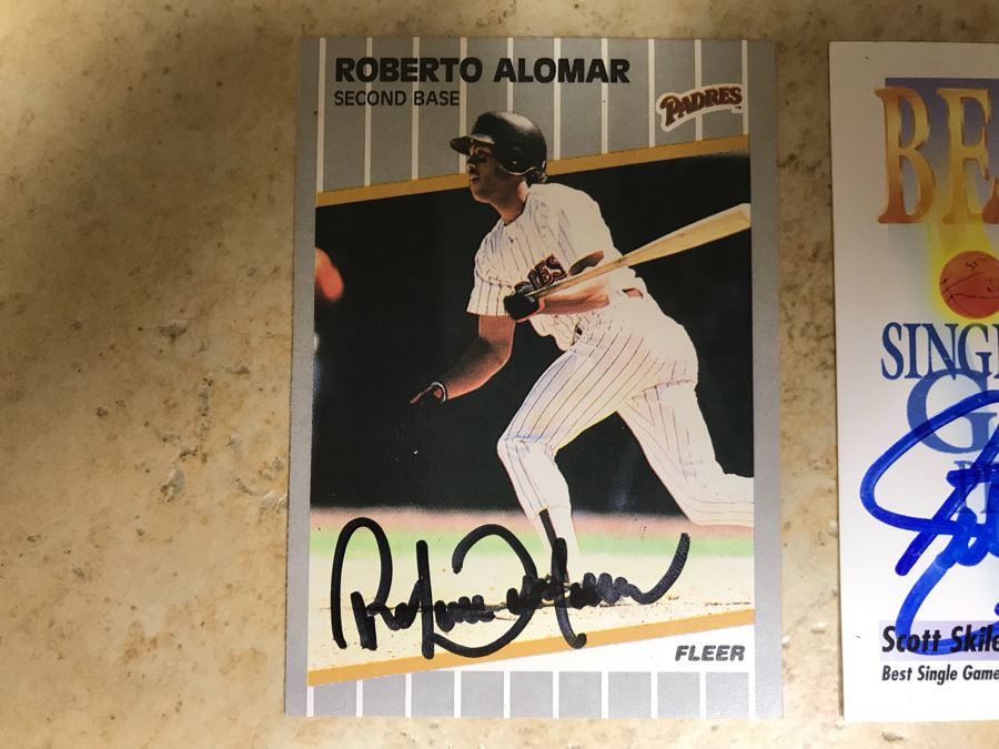 Signed Baseball Card Roberto Alomar Padres And Signed Basketball Card Scott Skiles [Photo 2]