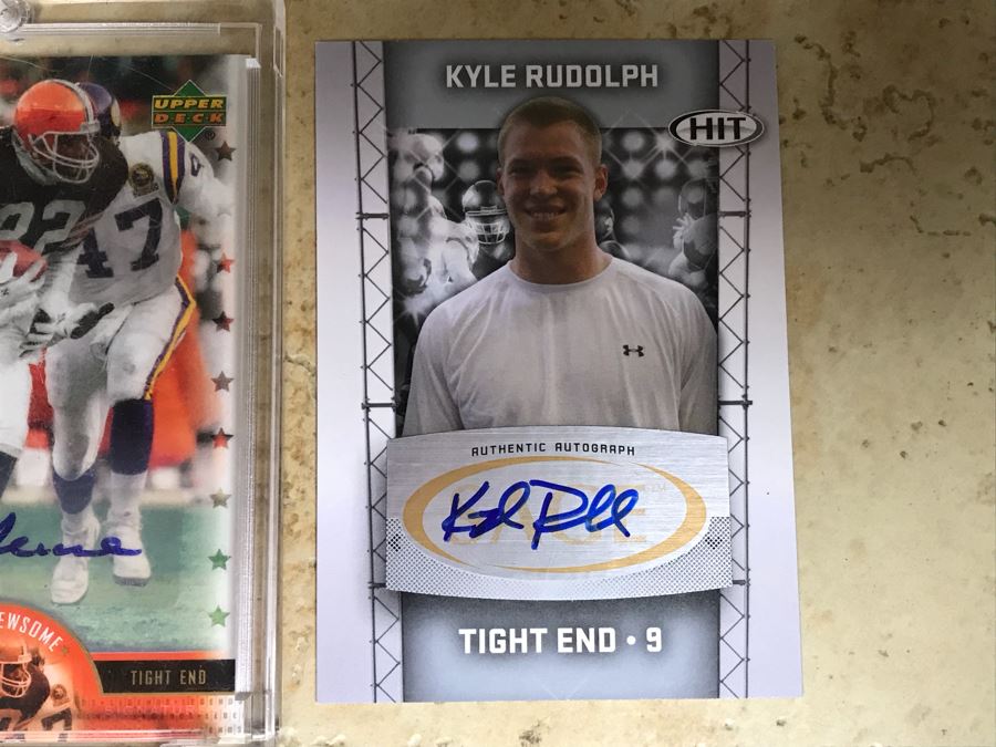 Signed Football Cards: Shaun Chapas, Ozzie Newsome And Kyle Rudolph [Photo 4]