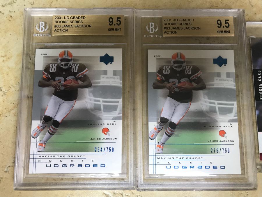 Pair Of Graded 9.5 Limited Edition Football Cards James Jackson, Matt Leinart Rookie Card And Travis Prentice Rookie Card [Photo 4]
