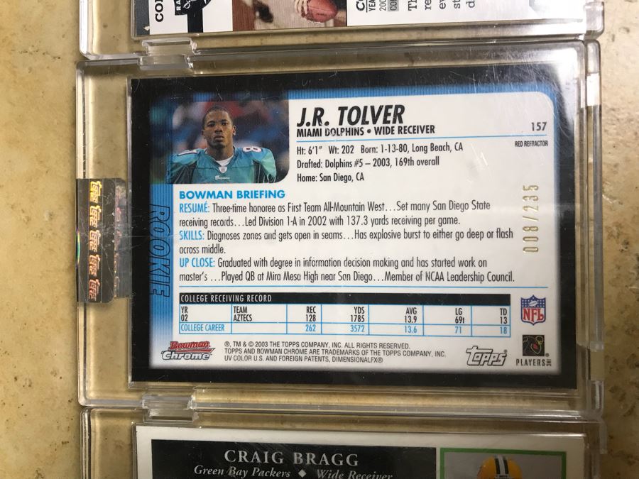 Topps Uncirculated Rookie Football Cards Shaun Cody, Craig Bragg, J. R. Tolver And Andrew Walter [Photo 10]
