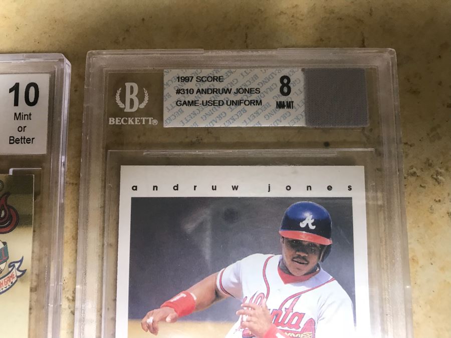 Pair Of Graded 10 And 9 Andruw Jones Baseball Cards [Photo 5]