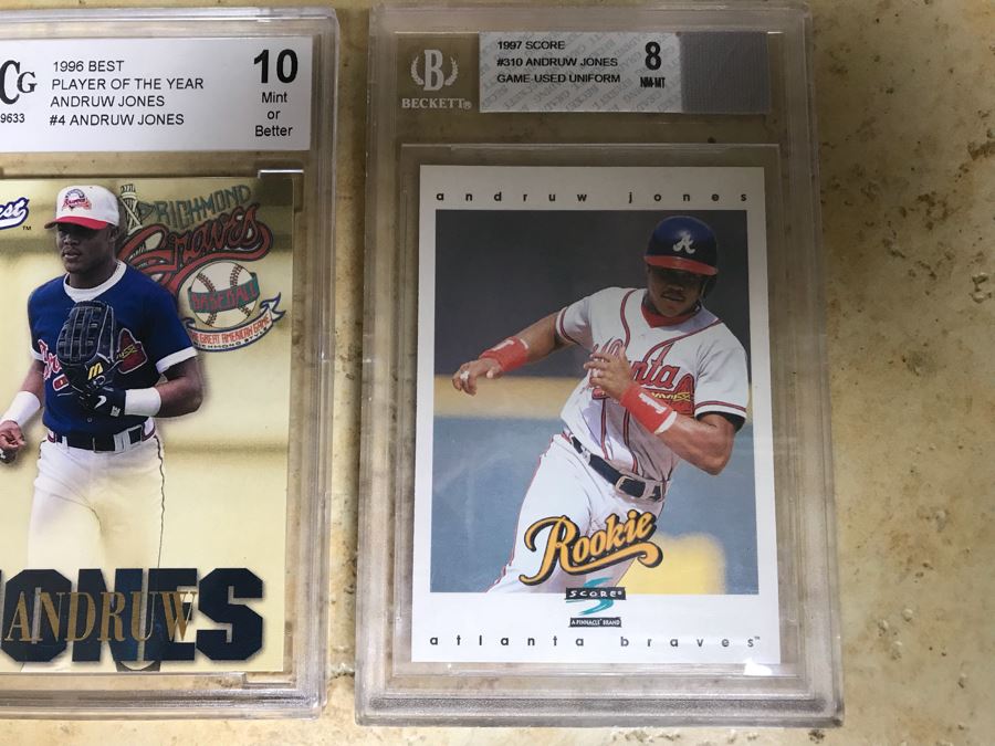 Pair Of Graded 10 And 9 Andruw Jones Baseball Cards [Photo 4]