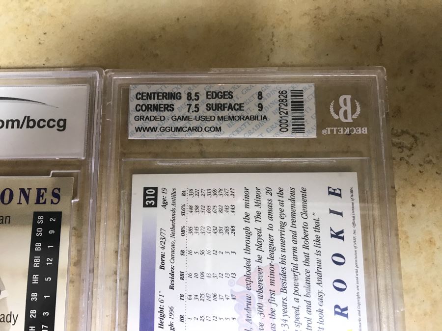 Pair Of Graded 10 And 9 Andruw Jones Baseball Cards [Photo 7]