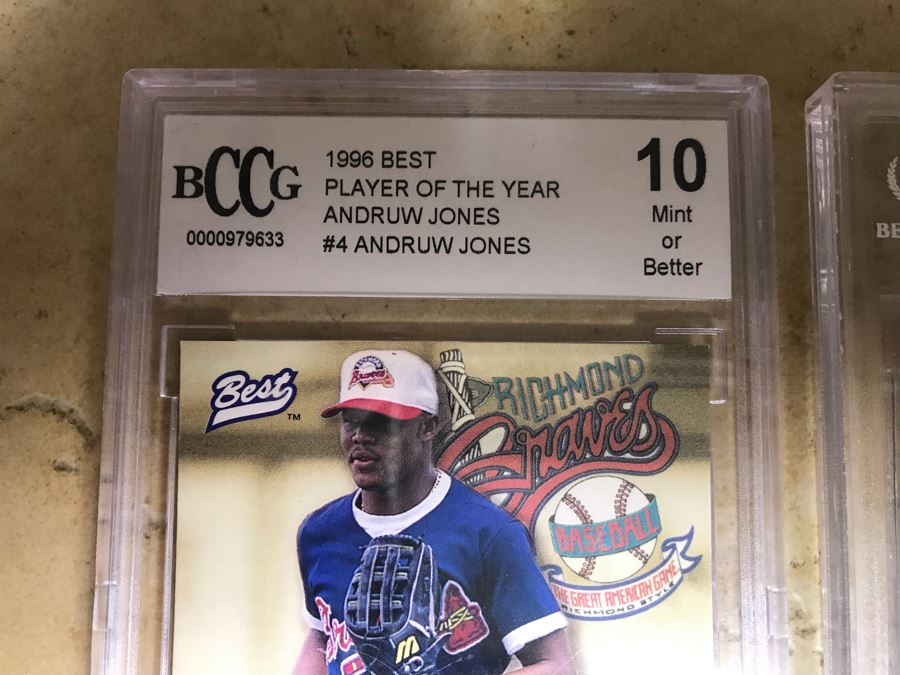 Pair Of Graded 10 And 9 Andruw Jones Baseball Cards [Photo 3]
