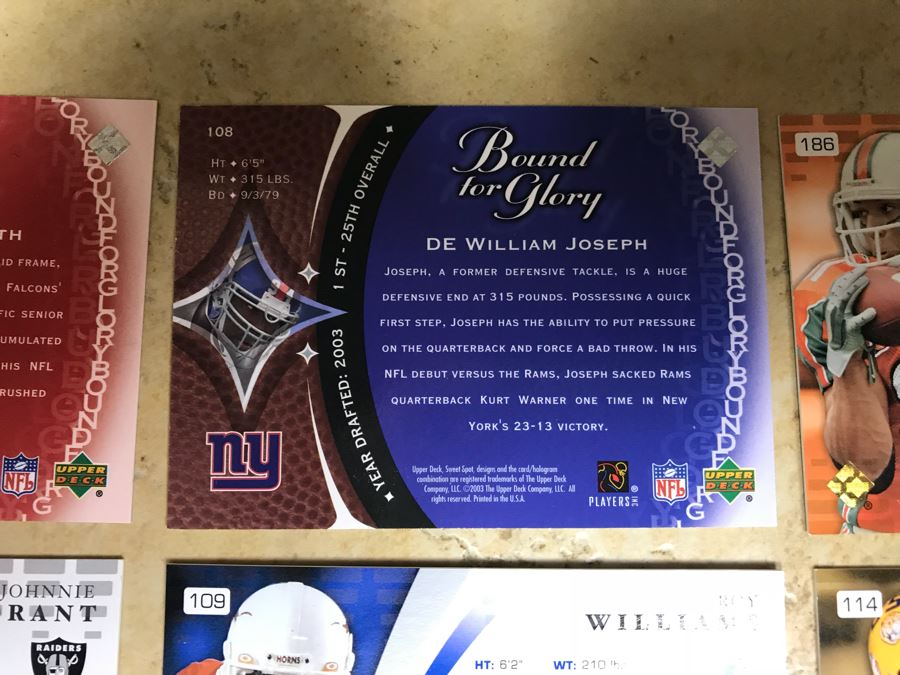 (6) Rookie Football Cards: Roy Williams, Devery Henderson, Kellen Winslow Jr., William Joseph, Justin Griffith, And Johnnie Morant [Photo 10]