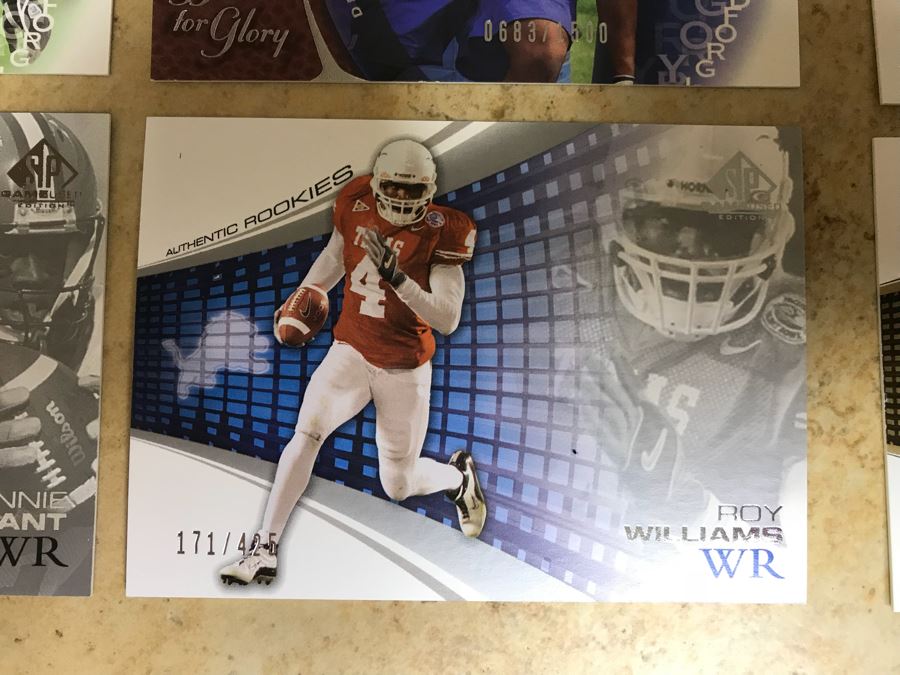 (6) Rookie Football Cards: Roy Williams, Devery Henderson, Kellen Winslow Jr., William Joseph, Justin Griffith, And Johnnie Morant [Photo 2]