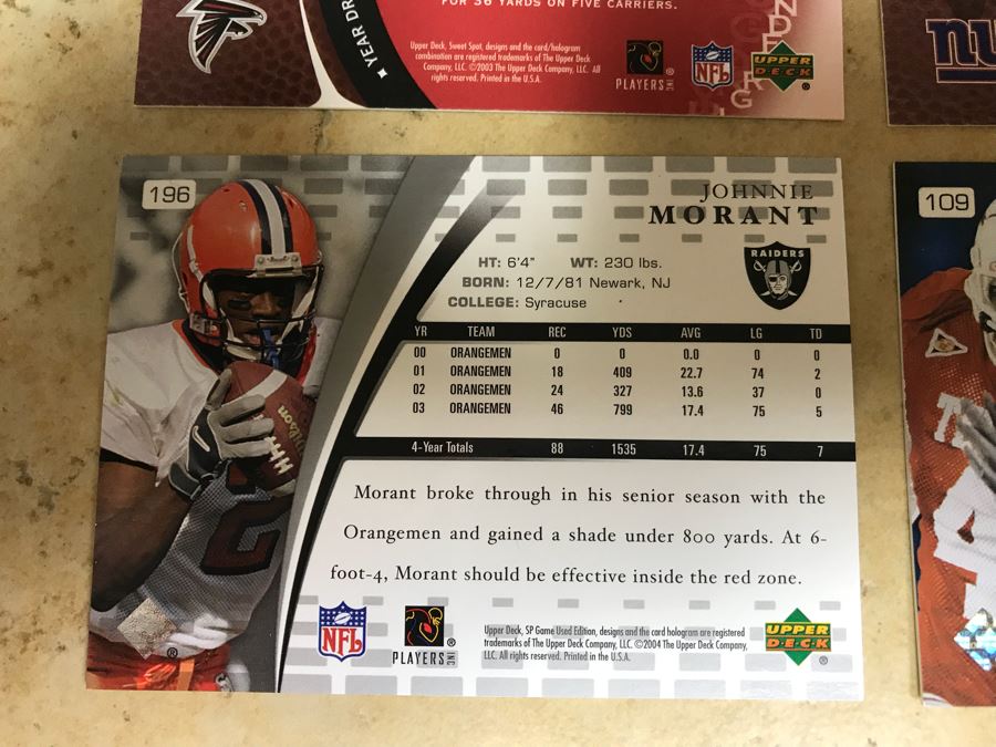 (6) Rookie Football Cards: Roy Williams, Devery Henderson, Kellen Winslow Jr., William Joseph, Justin Griffith, And Johnnie Morant [Photo 14]