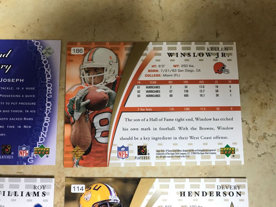 (6) Rookie Football Cards: Roy Williams, Devery Henderson, Kellen Winslow Jr., William Joseph, Justin Griffith, And Johnnie Morant [Photo 11]