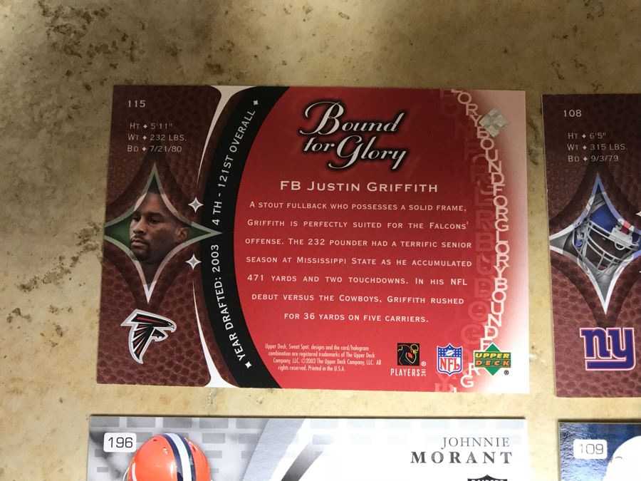 (6) Rookie Football Cards: Roy Williams, Devery Henderson, Kellen Winslow Jr., William Joseph, Justin Griffith, And Johnnie Morant [Photo 9]