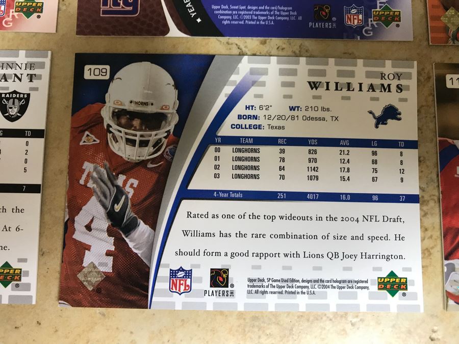 (6) Rookie Football Cards: Roy Williams, Devery Henderson, Kellen Winslow Jr., William Joseph, Justin Griffith, And Johnnie Morant [Photo 13]