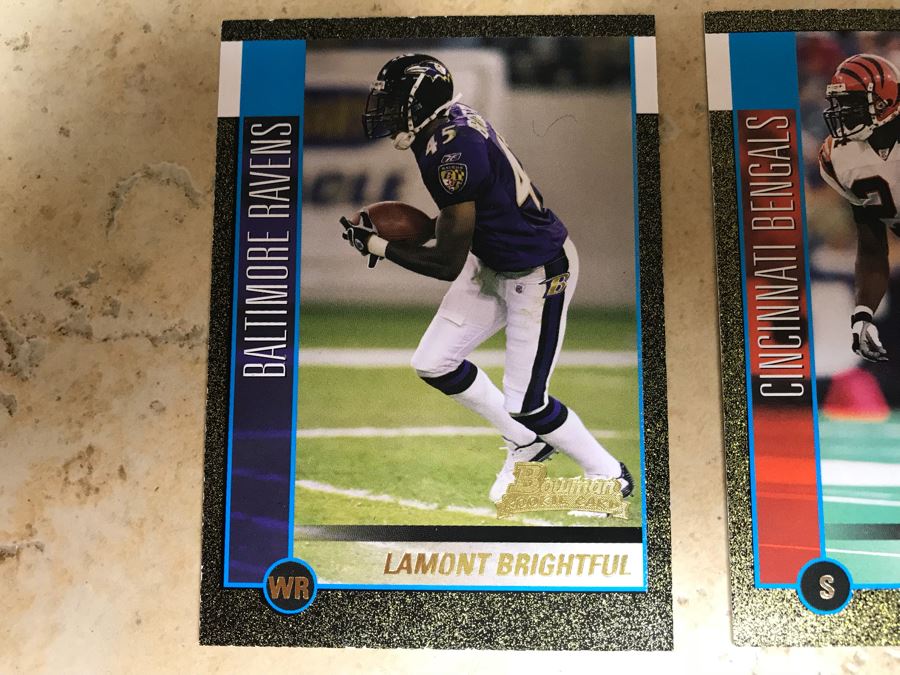 (2) Rookie Football Cards: Lamont Brightful And Lamont Thompson And (2) Limited Edition Cards Tony Gonzalez And Shaun Alexander [Photo 2]