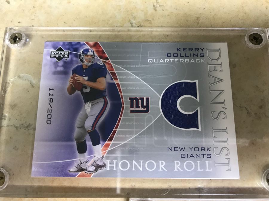 (3) Jersey Football Cards: Kerry Collins, Tony Gonzalez And Randy Moss [Photo 4]