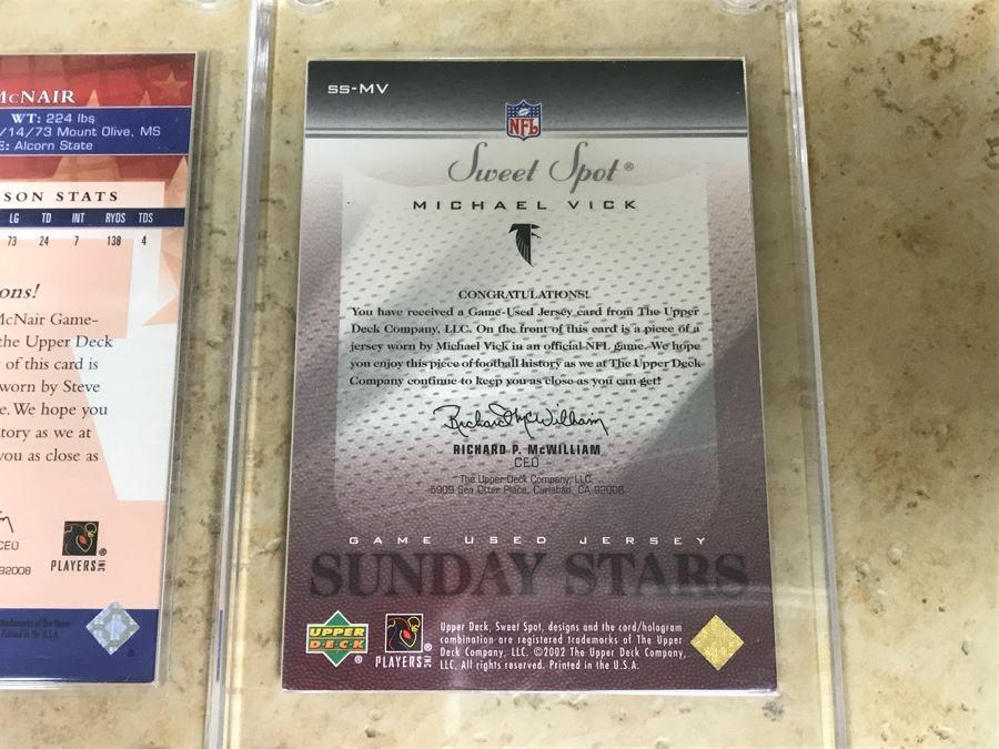 Pair Of Jersey Football Cards: Michael Vick And Steve McNair [Photo 6]