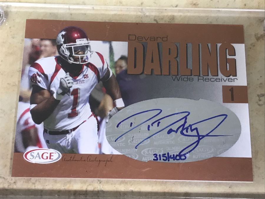 (4) SAGE Signed Football Cards: P. K. Sam, Devard Darling, J. T. O'Sullivan And Michael Jenkins [Photo 5]