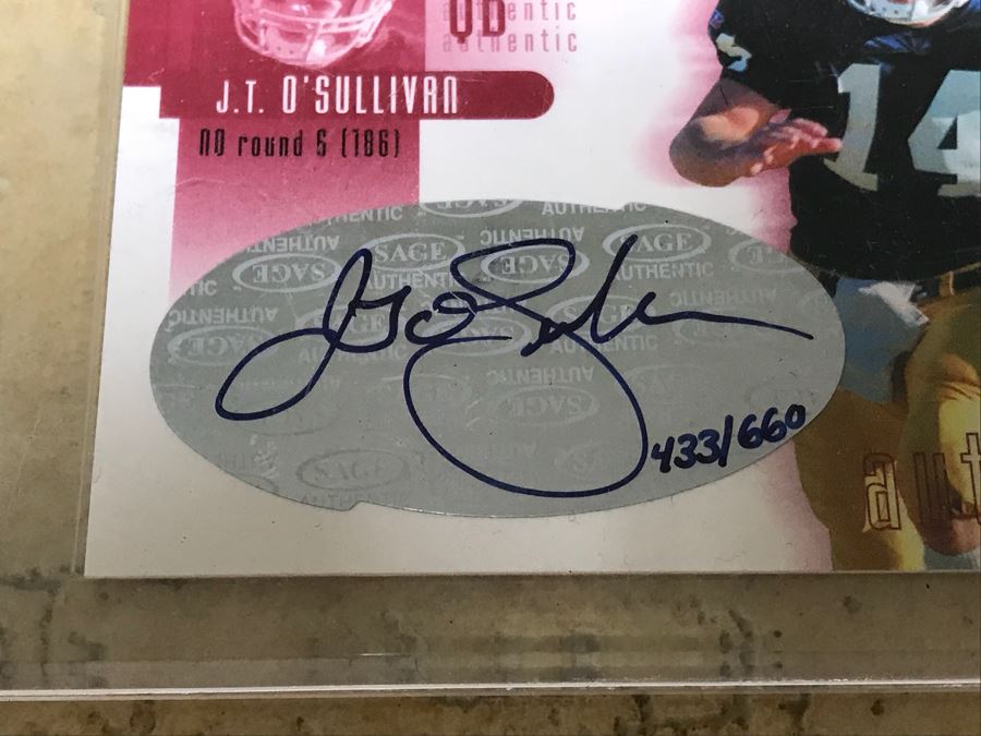 (4) SAGE Signed Football Cards: P. K. Sam, Devard Darling, J. T. O'Sullivan And Michael Jenkins [Photo 8]