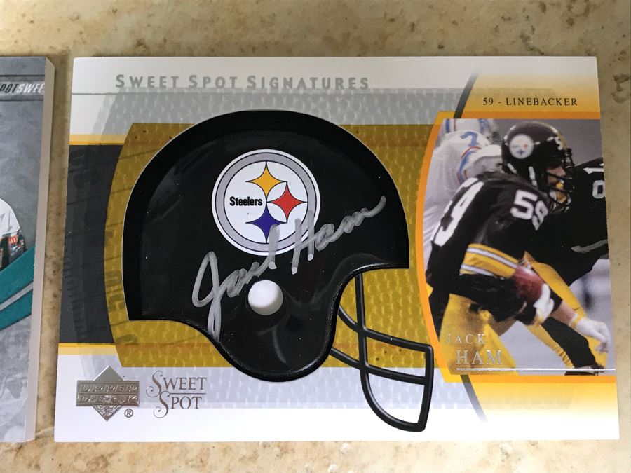 Pair Of Upper Deck Signed Football Cards Dan Marino And Jack Ham [Photo 4]