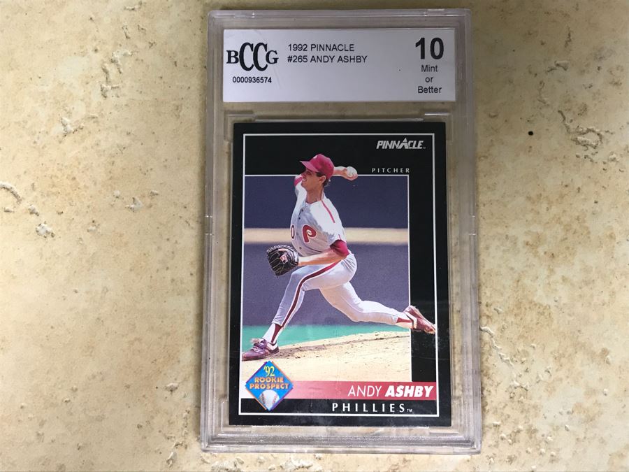 1992 Pinnacle Graded 10 Baseball Card Andy Ashby [Photo 1]
