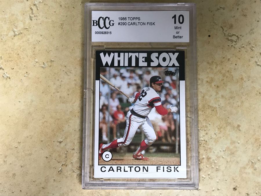1986 Topps Graded 10 Baseball Card Carlton Fisk [Photo 1]