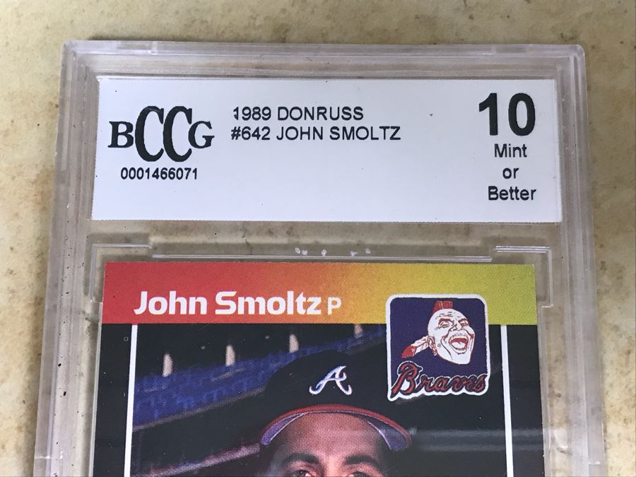 1989 Donruss Graded 10 Baseball Card John Smoltz [Photo 3]