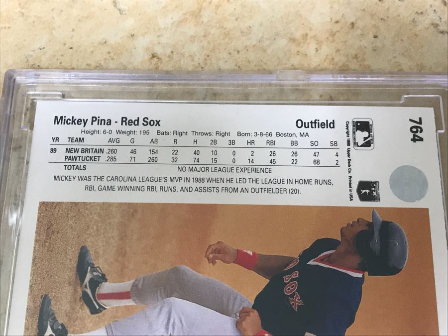 1990 Upper Deck Graded 10 Baseball Card Mickey Pina [Photo 5]