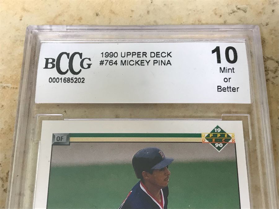 1990 Upper Deck Graded 10 Baseball Card Mickey Pina [Photo 3]