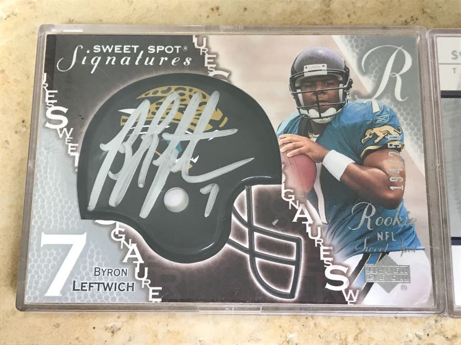 Pair Of Signed Upper Deck Rookie Cards Byron Leftwich And Tommie Harris [Photo 2]