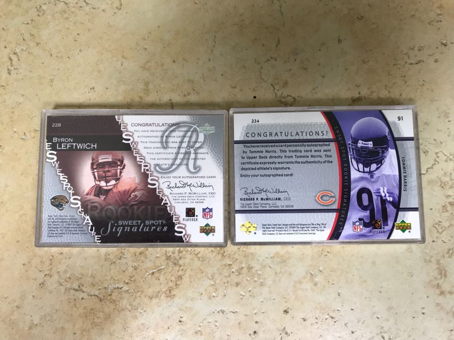 Pair Of Signed Upper Deck Rookie Cards Byron Leftwich And Tommie Harris [Photo 4]