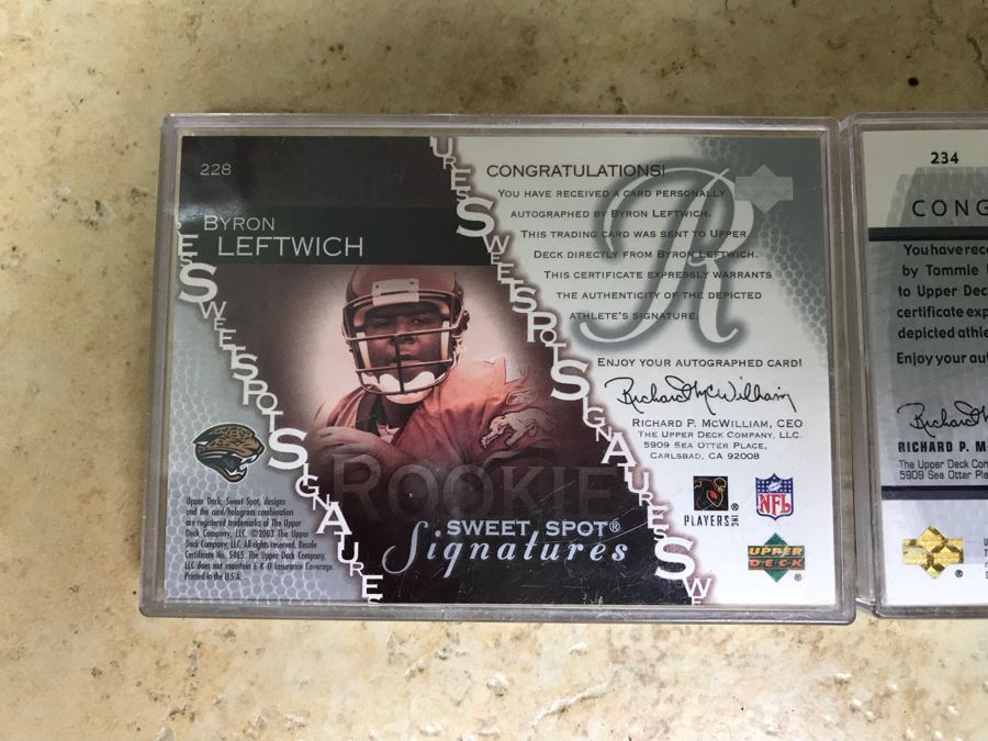 Pair Of Signed Upper Deck Rookie Cards Byron Leftwich And Tommie Harris [Photo 5]