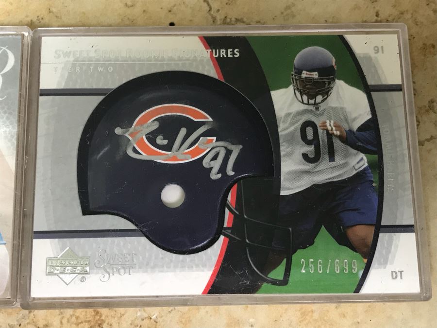 Pair Of Signed Upper Deck Rookie Cards Byron Leftwich And Tommie Harris [Photo 3]