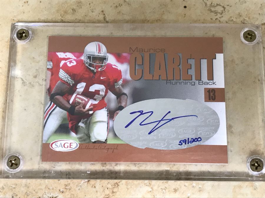 2004 SAGE Signed Football Card Maurice Clarett Ohio State Limited Edition